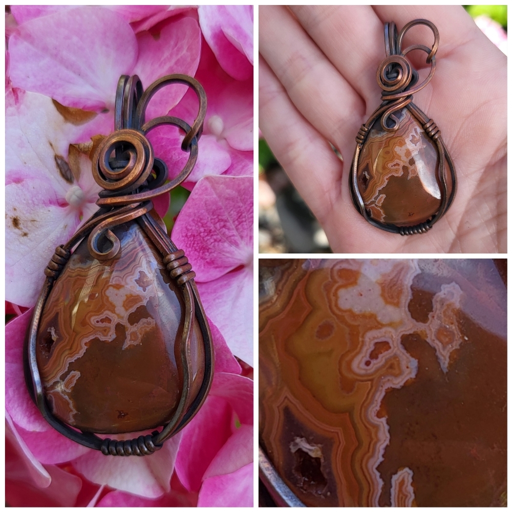 Handcrafted Designer Montana Dryhead Agate Pendant